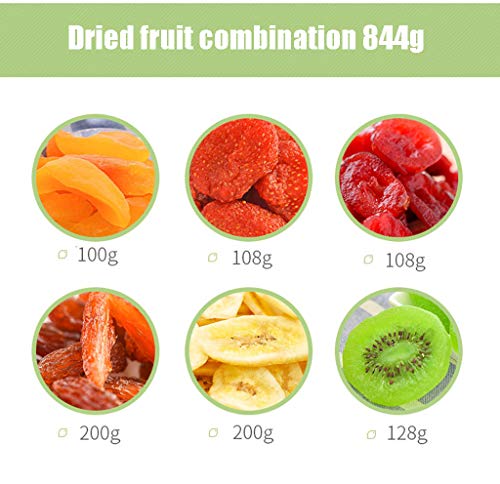 LJQ Combinación Seca Fruta confitada Frutos Secos Mango seco melocotón, Frutos Secos, Fruta escarchada, Snacks Mixtos, Paquete de Regalo (844G)