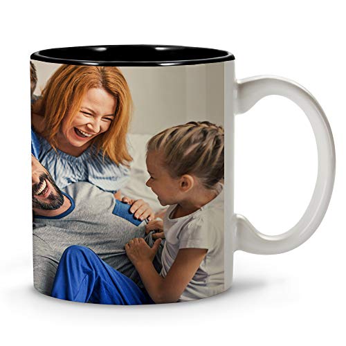 LolaPix Tazas Personalizadas con Frases. Regalos Personalizados con Foto. Taza Personalizada de Cerámica. Taza con Color Interior Negro