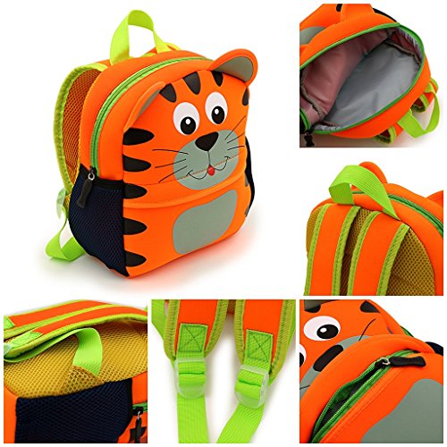 Longsing Mochila para Niños,Animales 3D Lindas Mochila para Preescolar Niños Pequeños.(Tigre)