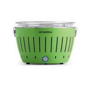 LotusGrill - Nuevo Modelo 2019 - Barbacoa Verde con baterías y Cable de alimentación USB + 1 Kg Bolsa Carbón de Haya + 200 Ml Gel Bioetanol - ¡Paquete Exclusivo de YesEatIs!