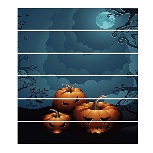 LQH 6pcs / Set de Halloween de la Luna de la Escalera Principal de la Calabaza Pegatina extraíble Etiqueta de la Escalera