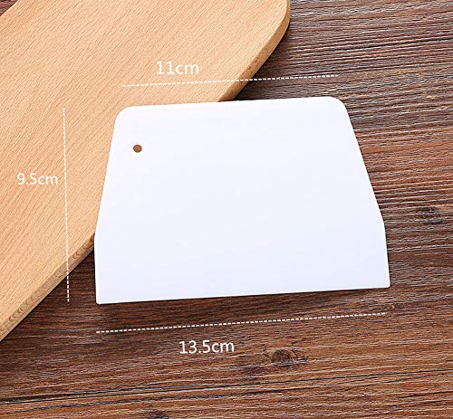 LuoCoCo 2 Piezas Rascador de Masa de Pan de Plástico, Espátula de Cocina con Forma de Escalera, Separador de Pan, Rasqueta para Decoración de Tartas para Cortar Masa Tarta Pasteles Pizza, Blanco