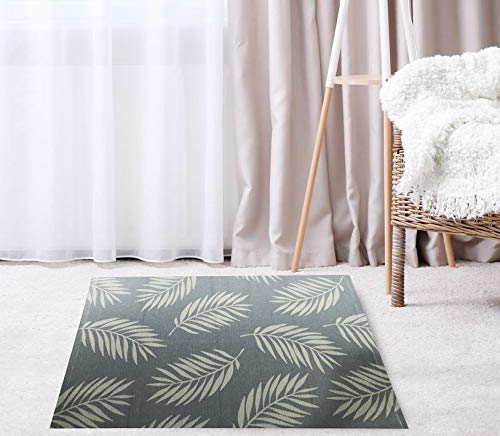 LUUK LIFESTYLE Alfombra con Hojas de Palma, Hojas de Palmera, 60x90 cm, Corredor de Alfombra para baño, salón, Sala de Estar, Sala Juvenil, guardería, Regalo