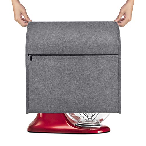 Luxja Antipolvo Funda para Batidora Amasadora, Cubierta para KitchenAid Batidora Amasadora (Adecuado 4,3 litros y 4,8 litros Batidora amasadora), Gris