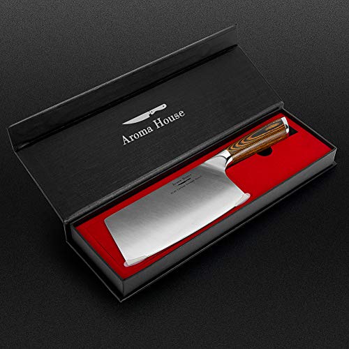 Macheta Cocina, Cuchillo de carnicero, Cuchillo asiático hecho del acero inoxidable carbonatado alemán alto, cuchillo de cocina chino de los 18cm para el uso de fines múltiples, Hachas de Cocina