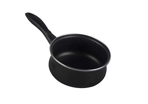 Magefesa 2422800 Black cazo 14 cm de Acero esmaltado, Antiadherente bicapa Reforzado, Color Negro Exterior. Apta para Todo Tipo de cocinas, incluida inducción