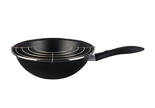 Magefesa Black Wok 28 Cm de Acero Esmaltado, Antia, Vitrificado, Negro