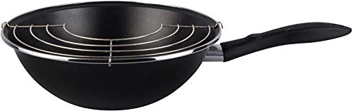 Magefesa Black Wok 28 Cm de Acero Esmaltado, Antia, Vitrificado, Negro