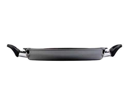 Magefesa Glass Paellera Antiadherente Bicapa Reforzado, Acero, Negro Cristal, 34 cm