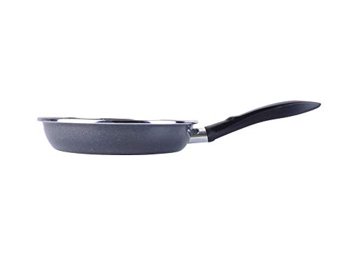 Magefesa K2 Gransasso Lote 3 sartenes 20Ø24Ø28Ø, Fabricado en Acero vitrificado. Antiadherente bicapa Reforzado Efecto Piedra, Color Gris Moteado. Válido para Todo Tipo de Fuegos Esmaltado
