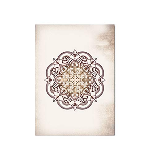 Mandala Brown Canvas Painting Dormitorio Sala de estar Decoración Sin marco Obra de arte 30x42cm