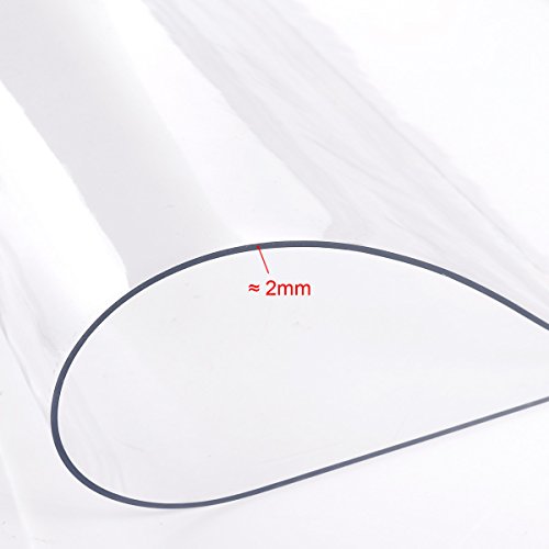 Mantel Transparente de PVC Plástico Grueso Impermeable para Mesa Cocina 155x90cm