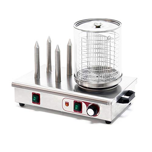 Máquina perritos calientes Cocedor de hot dogs y salchichas con 4 pinchos para calentar panecillos