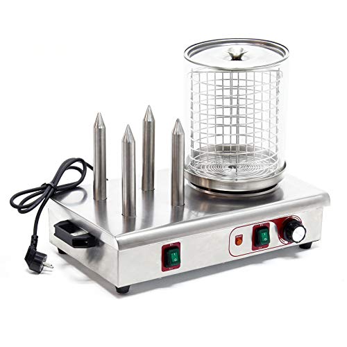 Máquina perritos calientes Cocedor de hot dogs y salchichas con 4 pinchos para calentar panecillos