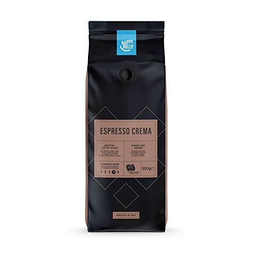 Marca Amazon - Happy Belly Café de tueste natural en grano "Espresso Crema" (2 x 500g)