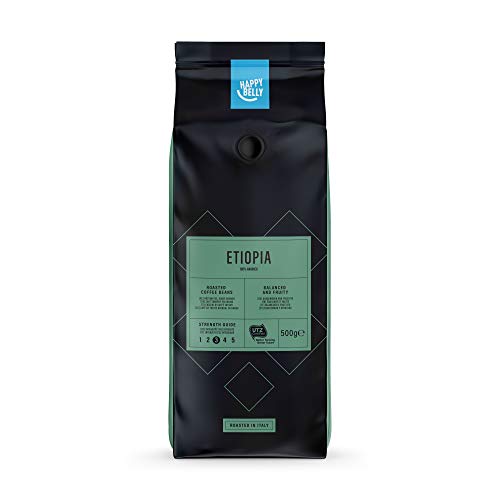 Marca Amazon - Happy Belly Café de tueste natural en grano "ETIOPIA" (2 x 500g)