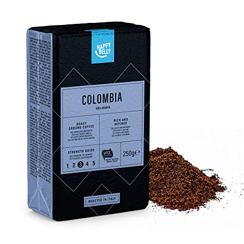 Marca Amazon - Happy Belly Café molido "COLOMBIA" (4 x 250g)