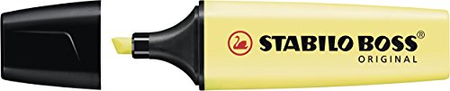 Marcador STABILO BOSS Original Pastel - Caja con 10 unidades - Color amarillo