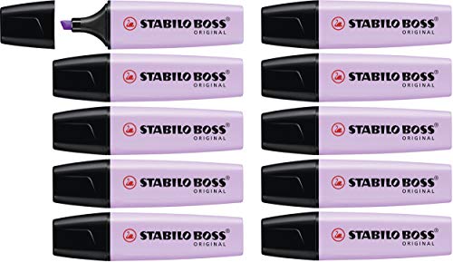 Marcador STABILO BOSS Original Pastel - Caja con 10 unidades - Color brisa violeta