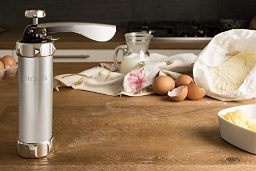 Marcato Biscuits Classic Pistola para Galletas Manual, Aluminio, Plata, 15.9 x 6 x 21.7 cm