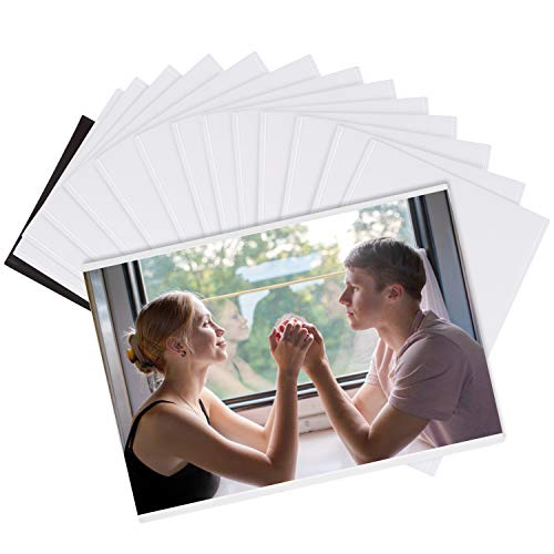Marco de Fotos con Iman en Blanco - Pack de 14 Marco Magnetico Transparente para Refrigerador con Ranura para Foto de 10,7x16,5cm - Iman Portafoto Familiar, Arte, Trabajo Diversión para Niños