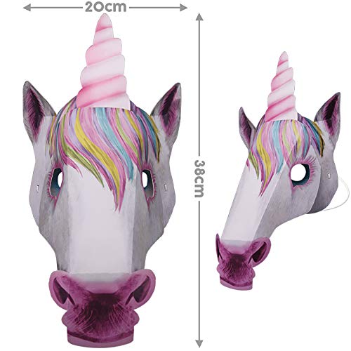 Máscaras para niños, las máscaras de animales en 3D incluyen tigre, unicornio, zorro y chimpancé para niños y adultos para fiestas, bailes de disfraces, fiestas de cumpleaños, Navidad, Halloween