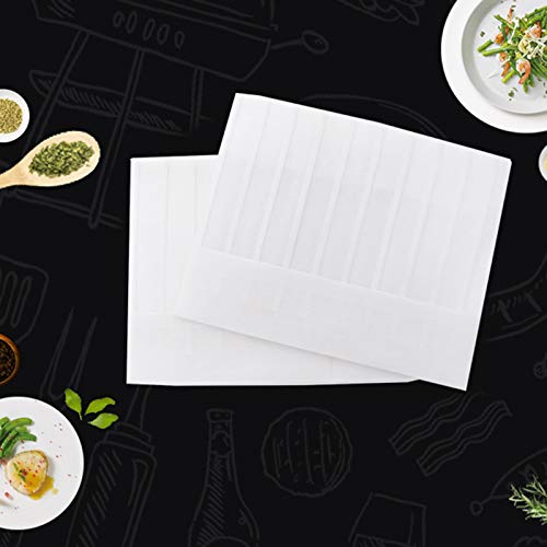 Matogle 20 piezas de papel desechable Chef Tall Hat Set Cocina ajustable Cooking Chef Cap Unisex Pastry Chef Hat para restaurantes Home Kitchen School Party Catering Hoteles
