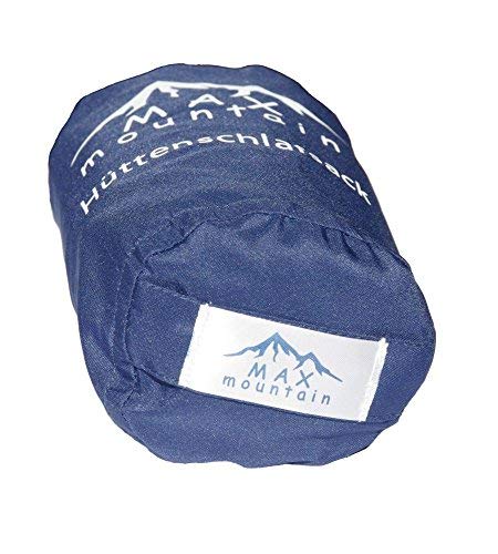 MAX mountain Saco de dormir para de microfibra, ligero, transpirable, ideal para hotel y las excursiones de senderismo, los viajes, las acampadas , azul oscuro, 220x90cm 300g
