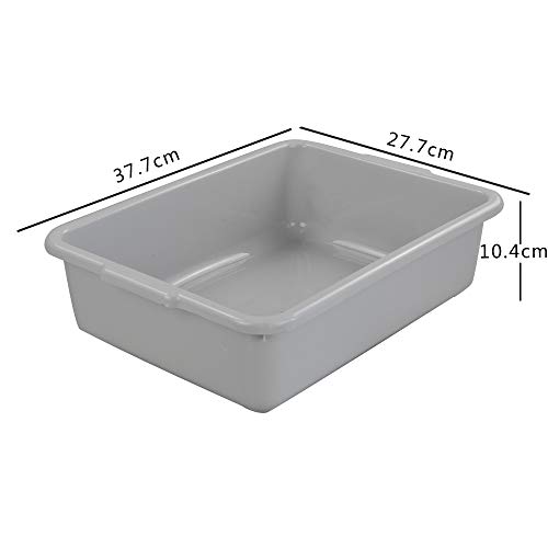 Mayish Gris Bandejas de Plástico Grandes, Barreño Plastico Ropa, 37.7 x 27.7 x 10.4 cm, 4 Unidades