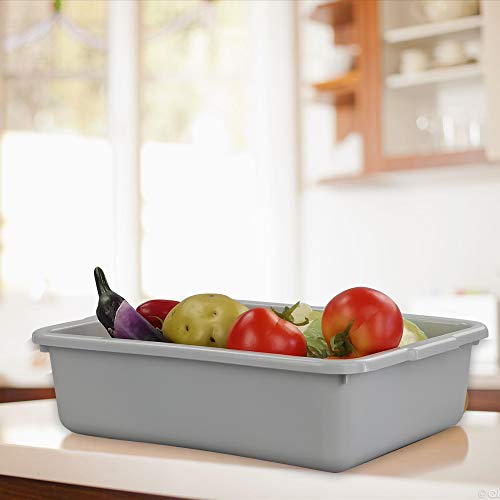 Mayish Gris Bandejas de Plástico Grandes, Barreño Plastico Ropa, 37.7 x 27.7 x 10.4 cm, 4 Unidades