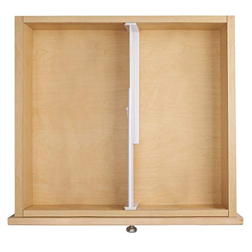 mDesign Organizador de cajones - ajustable - Separadores de cajones para organizar y ordenar - Divisor de cajones para mejor organización - Color: blanco