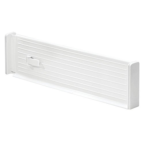 mDesign Organizador de cajones - ajustable - Separadores de cajones para organizar y ordenar - Divisor de cajones para mejor organización - Color: blanco