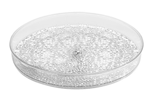 mDesign Organizador de maquillaje – Soporte giratorio para cosméticos y productos de belleza – transparente