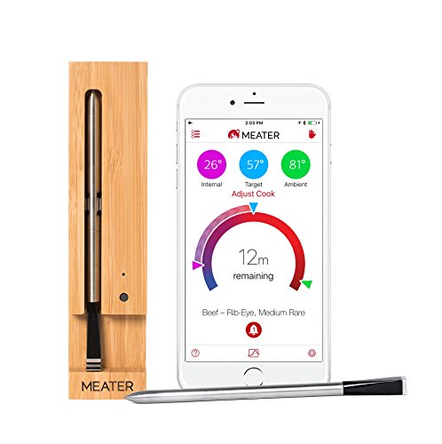 MEATER | 10m Termómetro inalámbrico Inteligente para Carne para el Horno, Parrilla de Cocina, Barbacoa, ahumador, asador con Bluetooth y conectividad Digital WiFi