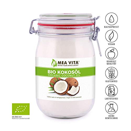 Meavita Aceite De Coco Orgánico, Virgen Y Prensado En Frío, 1000 ml