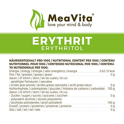 Meavita Meavita Erythritol Alternativa De Azúcar Sin Calorías, 1 Paquete (1X 1000 G) En Una Bolsa 1000 g