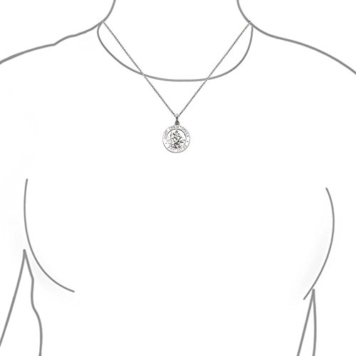 Medalla Religiosa Medallón Parton Viajes Seguros San Cristóbal Collar Colgante Mujer Y Para Hombres Plata Esterlina 925