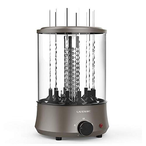 MEIGONGJU Estufa eléctrica Grill Barbacoa Kebab Máquina automática giratoria de la Barbacoa sin Humo de Horno asador asado de Cordero Pinchos doméstica Calefacción,Knob Temperature Adjustment