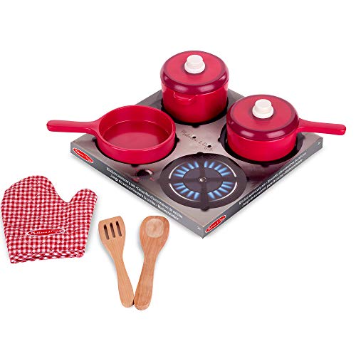Melissa & Doug - Juego de accesorios de madera para la cocina (12610)