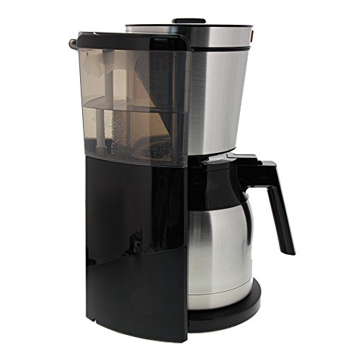 Melitta Look Therm Deluxe Cafetera de Filtro, 1000 W, 1.25 litros, Negro/Acero Inoxidable
