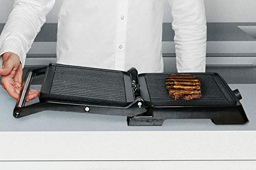Mellerware Grill eléctrico 2200 W Placas antiadherentes. Obertura 180 grados. Máxima potencia de cocción.