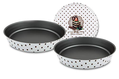 Menax Gran Dessert .- Molde Horno Repostería Redondo para Bizcochos Tartas .-Aluminio 5 Capas de Recubrimiento Antiadherente Ecológico - 24 cm y 28 cm - Set de 2 - Made in Italy