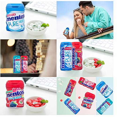 Mentos Chicle Frutas Silvestres, Sin Azúcar - 10 unidades de 30 gr. (Total 300 gr.)
