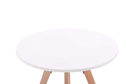Mesa Auxiliar Viktor I Mesa de Centro Redonda I Mesita de Café con Tablero MDF I Mesa Redonda Moderna I Mesa Auxiliar Blanca I, Tamaño:75 cm