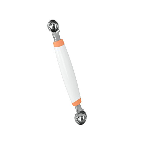 Metaltex Vaciador Fruta Doble Dekofood, Blanco y Gris, 25x5x5 cm