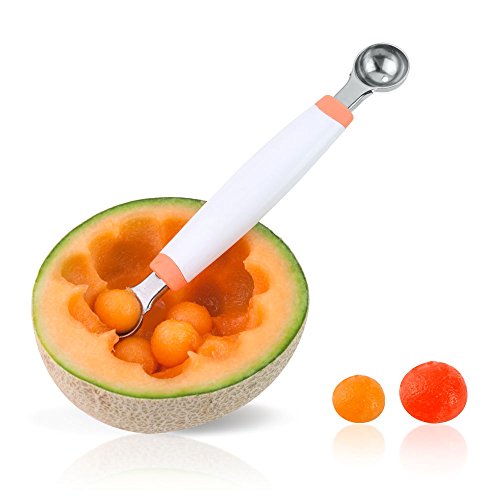 Metaltex Vaciador Fruta Doble Dekofood, Blanco y Gris, 25x5x5 cm
