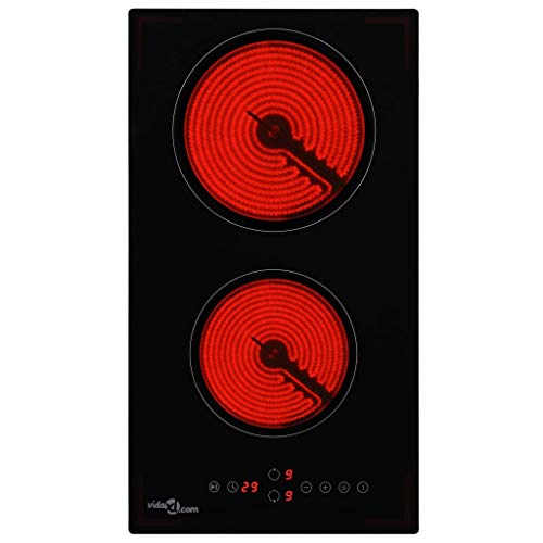 mewmewcat Placa vitrocerámica 2 quemadores Control táctil 3000 W