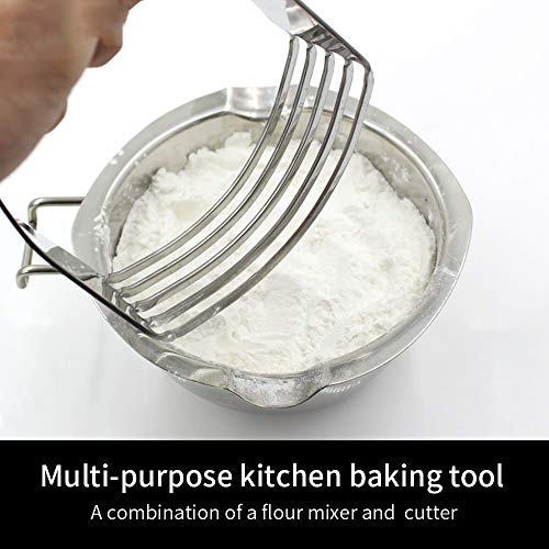 Mezclador de harina, de acero inoxidable, manual de harina, mezclador de mantequilla, batidora de masa, cortador profesional de pastelería con cuchillas resistentes, herramienta de cocina #DFQ
