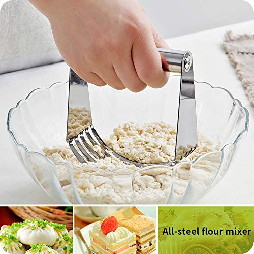 Mezclador de harina, de acero inoxidable, manual de harina, mezclador de mantequilla, batidora de masa, cortador profesional de pastelería con cuchillas resistentes, herramienta de cocina #DFQ