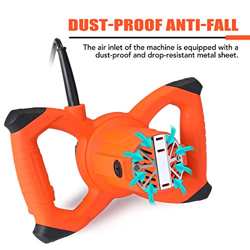 Mezclador de mortero 220V 2300W,mezcladora de mortero pintura agitador de pintura batidor de cemento con 6 velocidades 50Hz, 980r/min